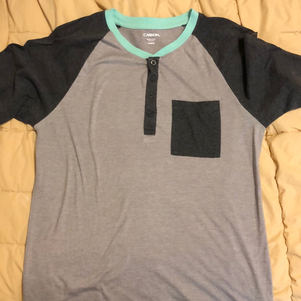 1/4 button up t-shirt with pocket